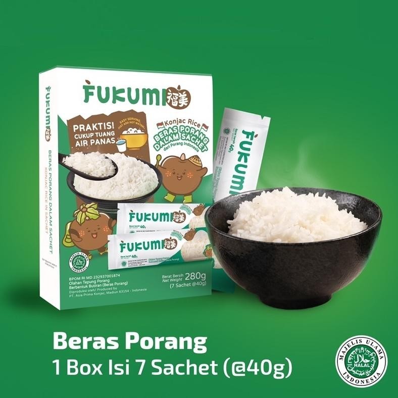 

Beras Porang FUKUMI Box Sachet Shirataki Konjac Rice