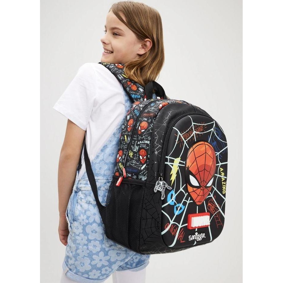 Smiggle New Black Spiderman Backpack