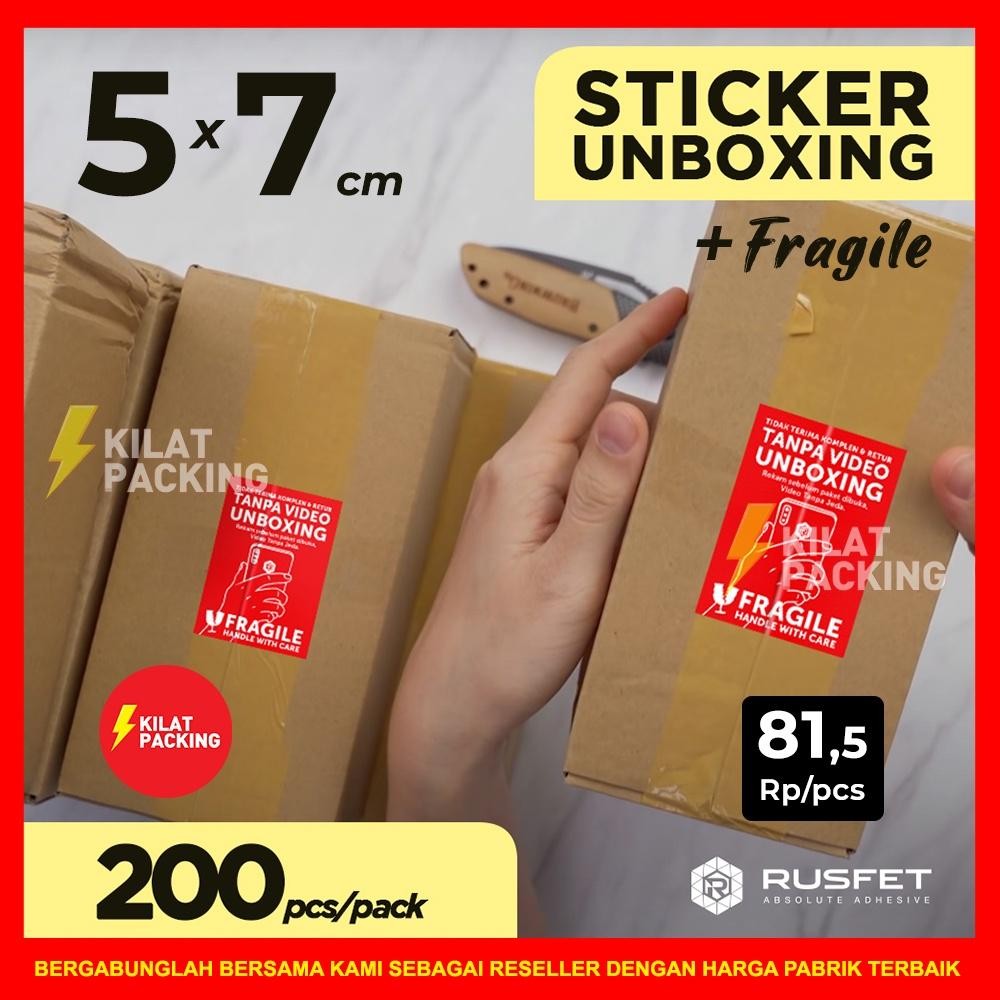 

Sticker Unboxing With Fragile Rusfet | Tempelan / Label Wajib Video Buka Paket | Stiker Fragile Murah /Pack