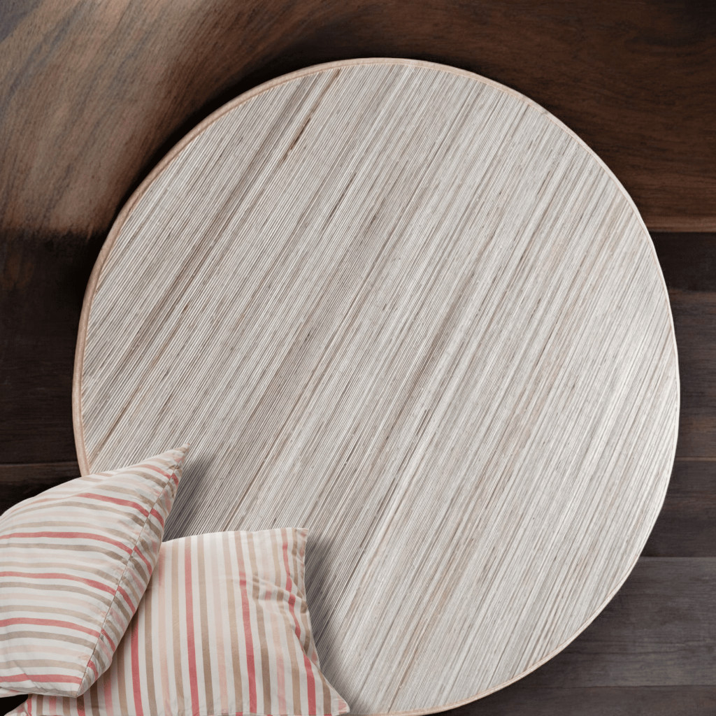 TIKAR ROTAN BULAT DIAMETER 200 - KARPET ROTAN - LAMPIT KULIT ROTAN KALIMANTAN - TIKAR BAWAH MEJA