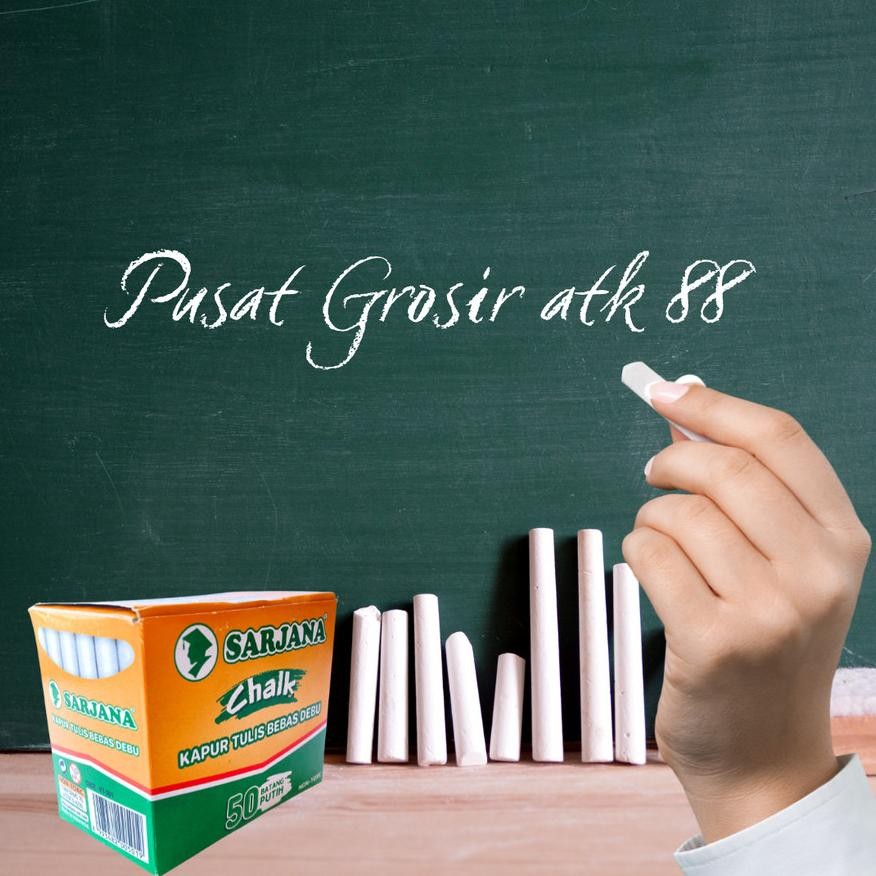 

Original Kapur Papan Tulis Blackboard Sarjana Putih / White Chalk 50Pcs - 1 Box Paling Laris