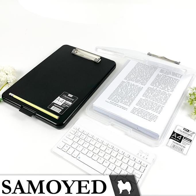 

BRG BARU PapanKlip / Jalan / Dada / Alas Ujian / Clipboard with Storage / Organizer A4 Samoyed CLBD-SR4