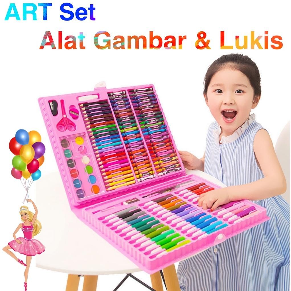

Mewah Crayon Set Peralatan Gambar Lukis Pensil Warna/ Art Set Isi 150 Pcs