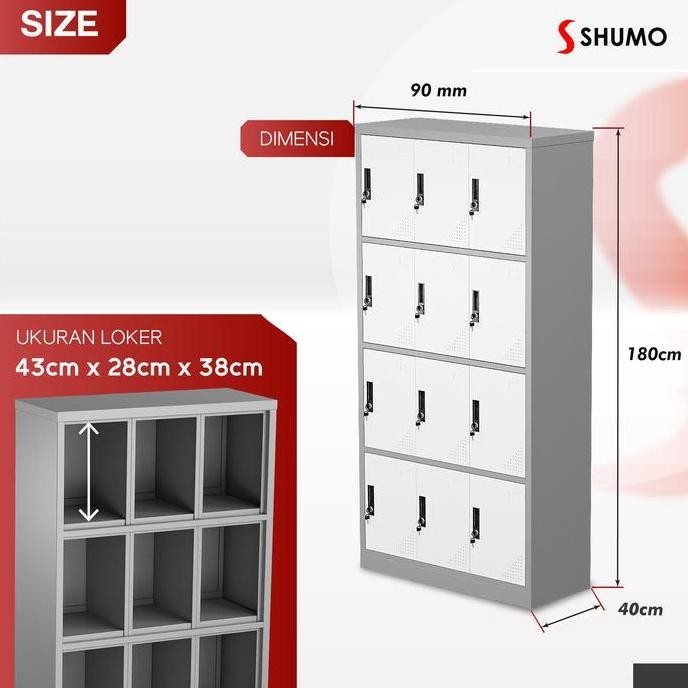 

HOT SALE Lemari Loker Besi 12 pintu|Locker Kantor Dokumen File Arsip
