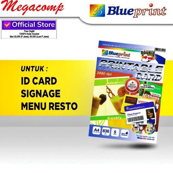 

HOT PROMO Printable Card / ID Card BLUEPRINT A4