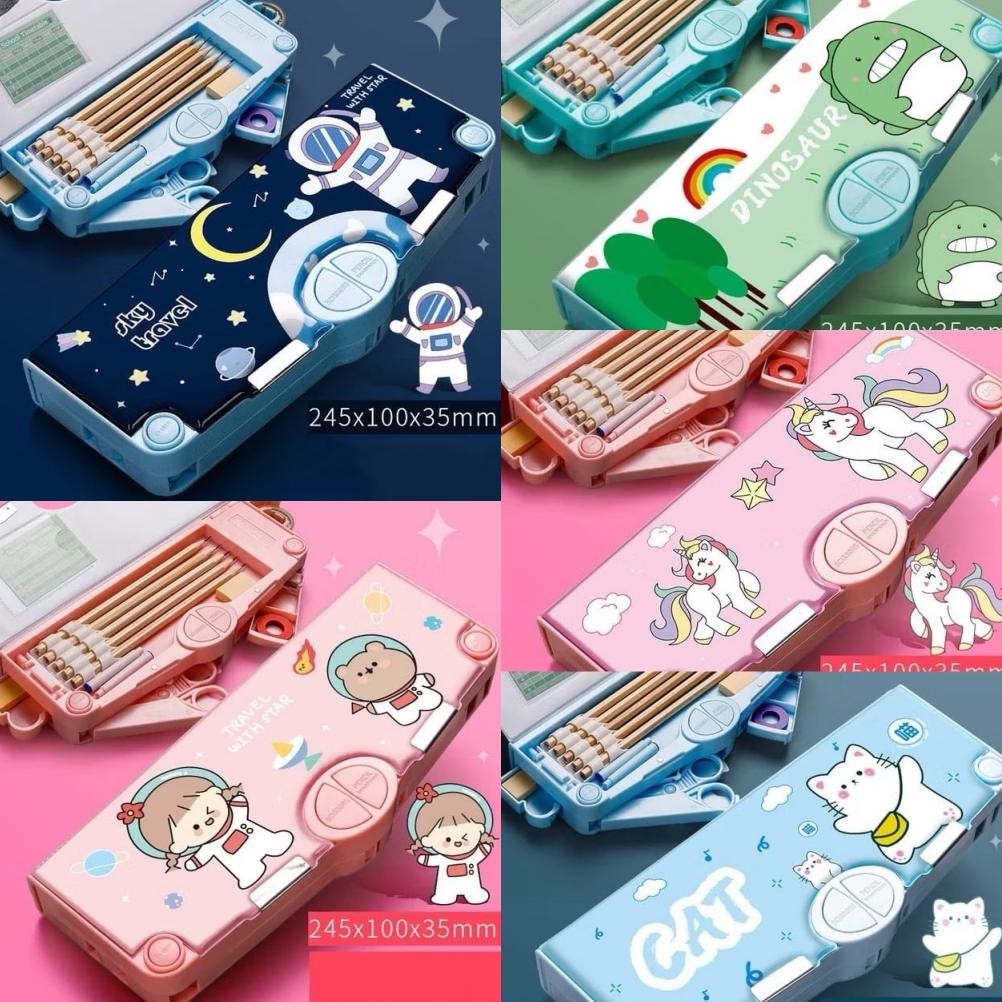 

Cod Kotak Pensil Mekanik Serbaguna Anak Sekolah Mekanik Multifungsi Fullset Penggaris Gunting Original