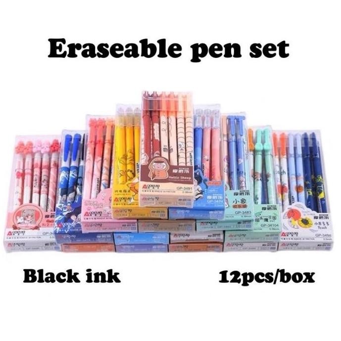 

Aman Terbaik (12Pc) Pen Gel Bisa Dihapus / Pulpen Erasable / Bolpen Hapus Lucu Fancy Odemei