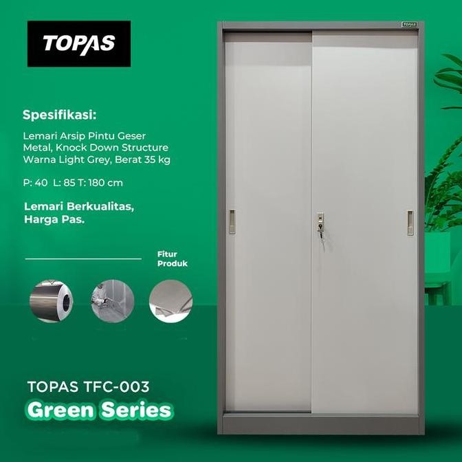 

DISKON TOPAS TFC 003 Lemari Arsip Besi 2 Pintu Sliding Plat Besi Kabinet Kantor | Filling Cabinet Dokumen Office Sleding