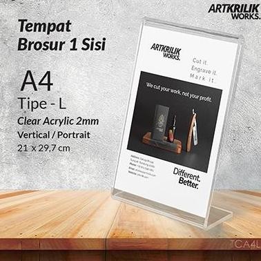 

PROMO RAK BROSUR AKRILIK UKURAN A4 | TENT CARD ACRYLIC
