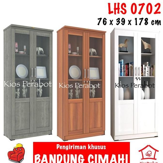 

JUAL Lemari pajangan hias 2 pintu kaca / rak buku pintu kaca Romaro