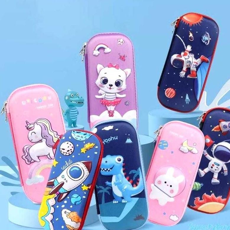 

New Arrival Hm36 Tempat Pensil Anak Motif 3D Kotak Pensil Anak Motif Squishy Kotak Pensil Anak Motif Kartun Bahan Eva