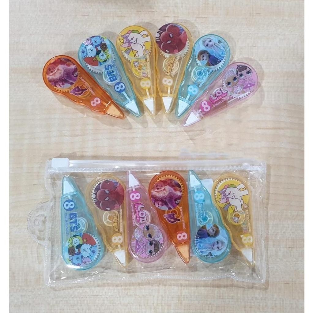 

New Correction Tape 1 Set Isi 6 / Tipex Kertas Murah 24 Meter / Tip Ex / Tipe X