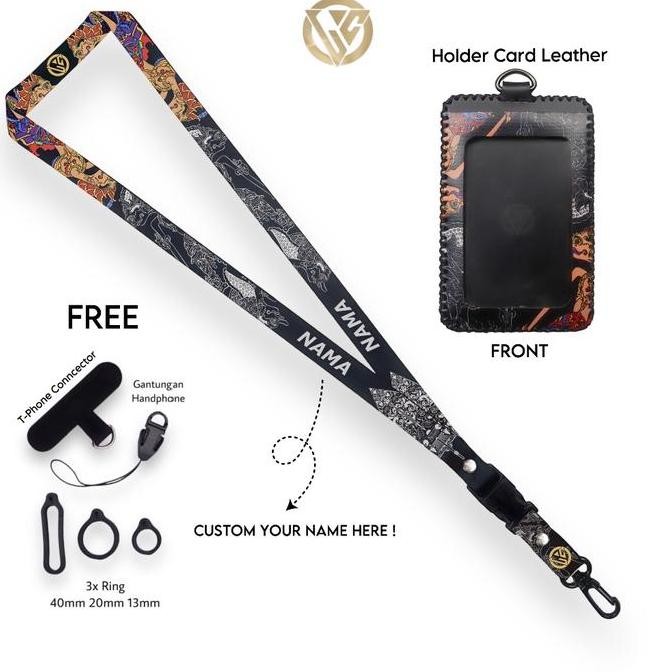 

HOT SALE Lanyard Craft SE Wayang Series Holder ID Card Kulit Printing Grafir