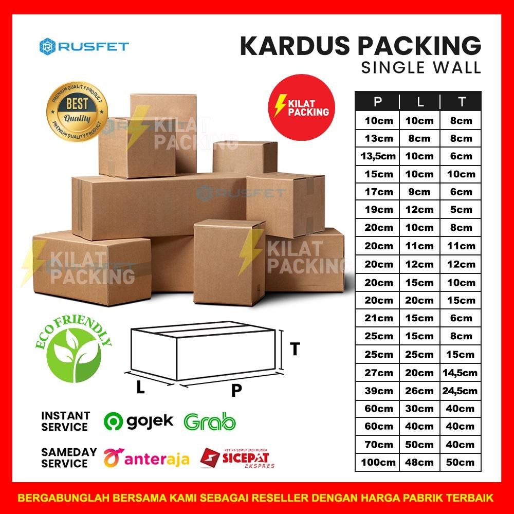 

Kardus Packing Rusfet / Dus Karton Box Packing / Box Kardus Baru Coklat Polos Satuan - 15 X 10 X 10