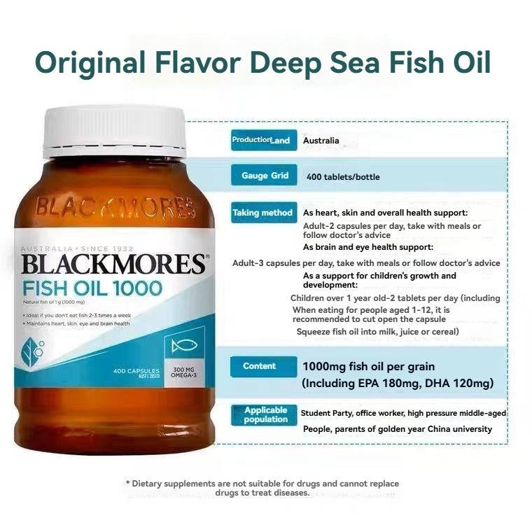 Blackmores Omega 3 Fish Oil  Original 400Kapsul/Odourless 400Kapsul/Omega Mini 400Kapsul/Minyak Ikan