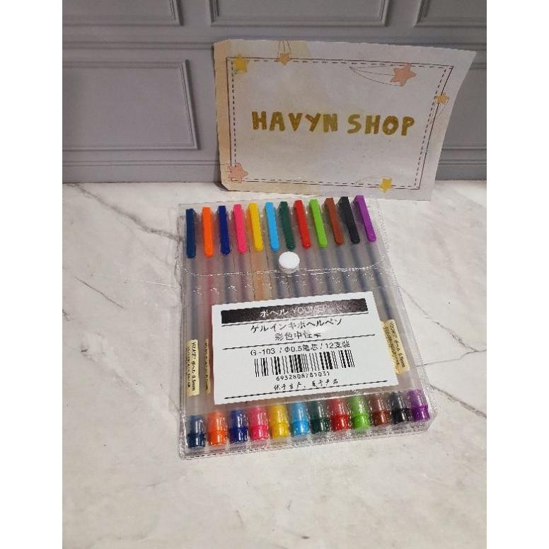 

Trendi (12Pc) Pen Gel Warna Warni Youmei/Gel Pen Warna Warni
