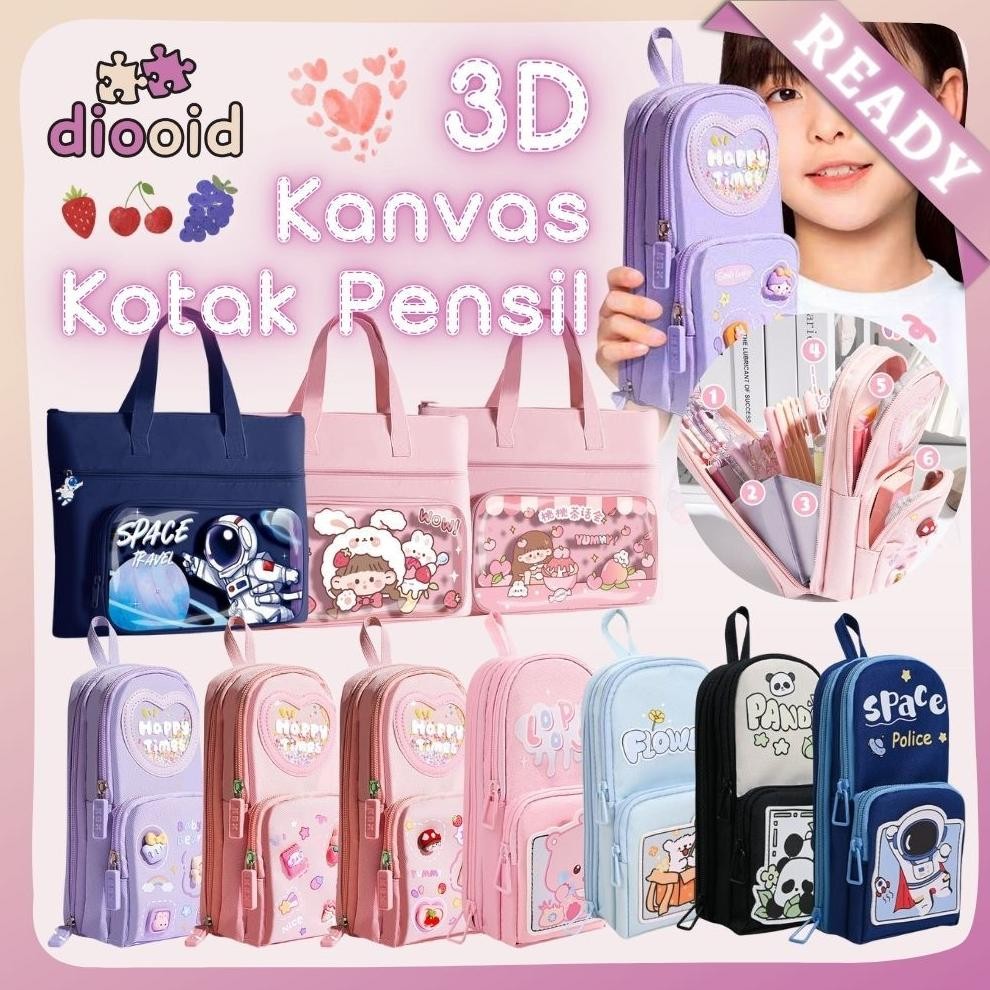

NEW!!! [Ready]Pencil Case Hiasan Glitter Karakter 3D Model Tas Lucu Korea Kapasitas Besar