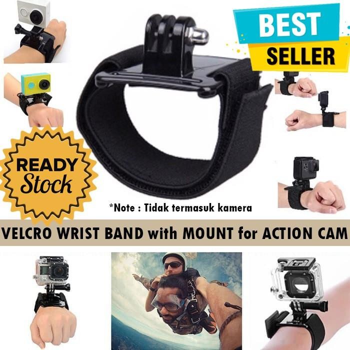 Velcro Wrist Band With Mount For Action Camera Xiaomi Yi / Xiaomi Yi 2 4K And Gopro Writband Kamera 
