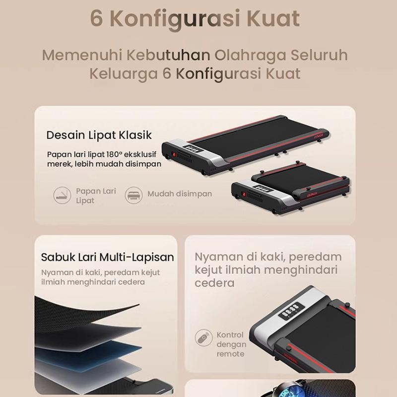 2In1 Foldable Gym Fitness Treadmill/ Smart Treadmill With Handle /Alat Fitness Olahraga Indoor Sport