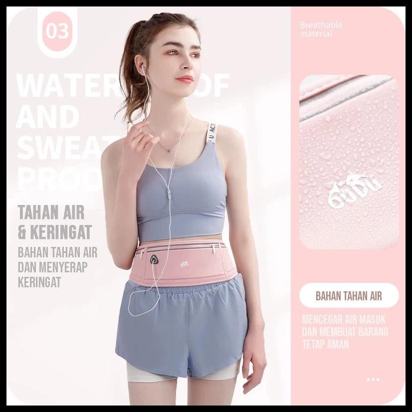 TAS PINGGANG LARI WATERPROOF GO BELT RUNNING BELT TAS PINGGANG HP OLAHRAGA LARI JOGGING SEPEDA