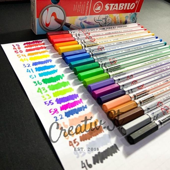 

New Collection !!! Stabilo Brush Pen 68 Spidol Kaligrafi Warna (1 Pcs)