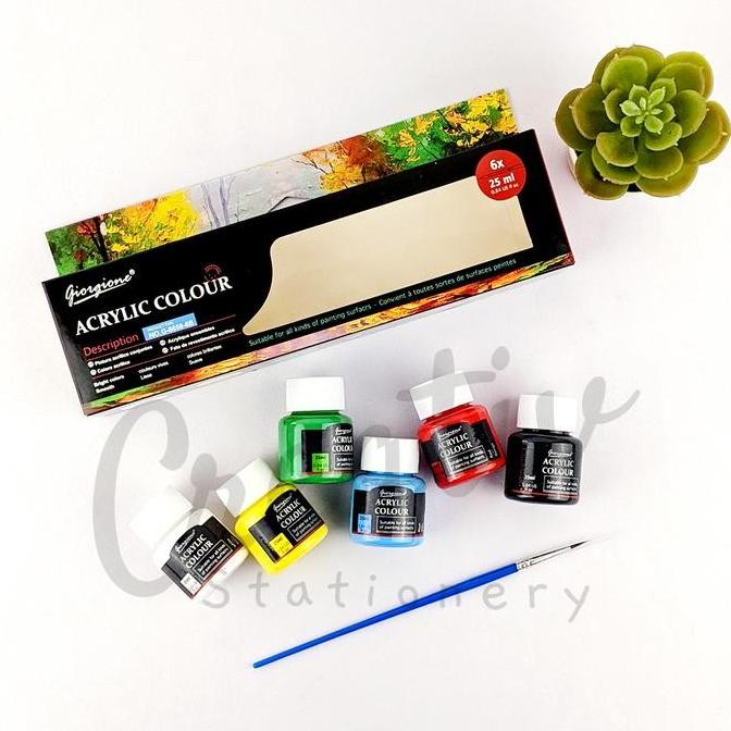 

Hot Promo !!! Giorgione Acrylic Paint Set Cat Akrilik Lukis 6 Warna 25 Ml G6658-6B
