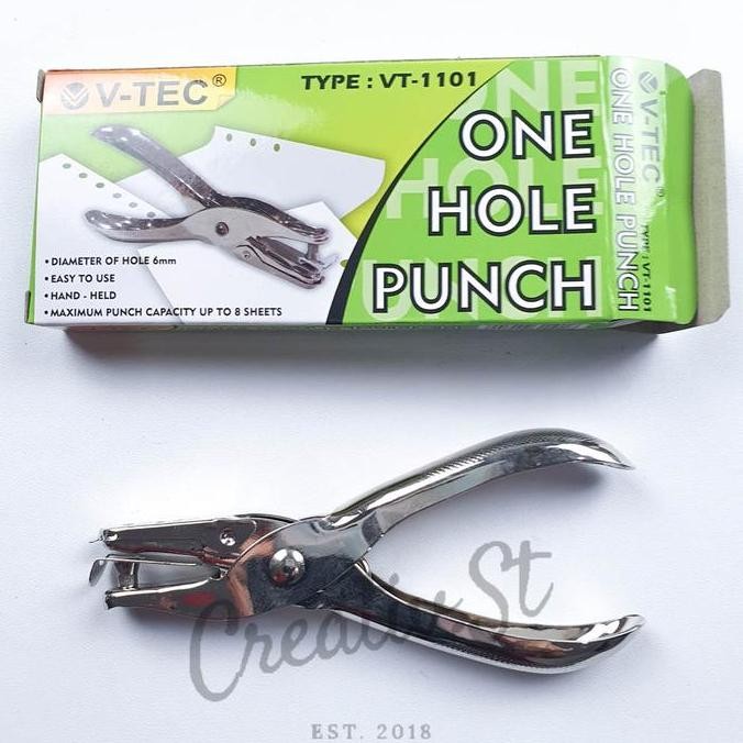 

Termurah !!! V-Tec One Hole Punch Pembolong Kertas 1 Lobang Perforator Besi Atk