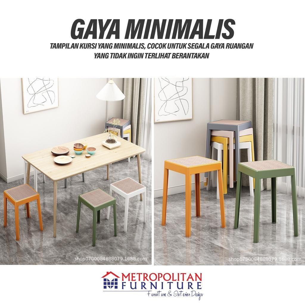 Kursi Makan Cafe Rotan Sintetis Kursi Teras Plastik Anyaman