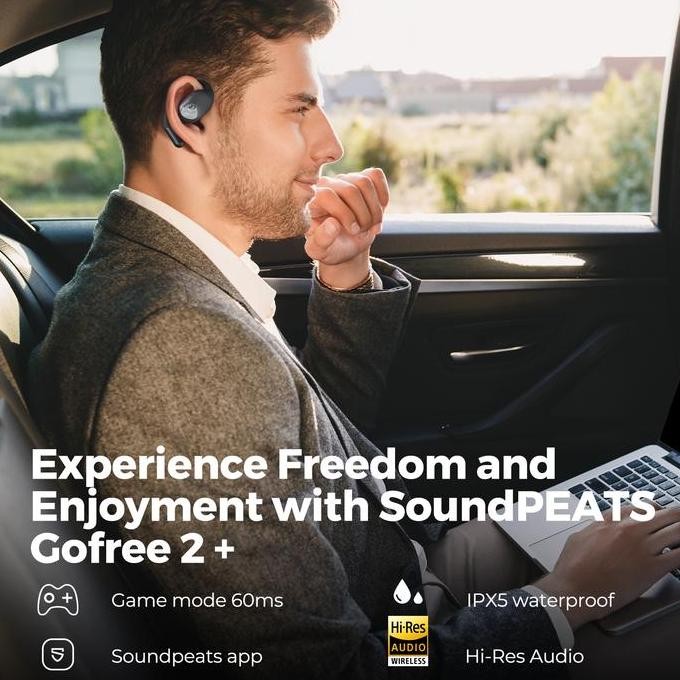 SoundPEATS GoFree 2+ Open-Ear Earbuds for Optimal Fit