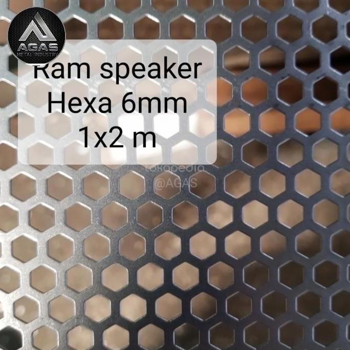 Ram Grill Speaker Plat Besi Hexagonal 6mm UK 100x200cm