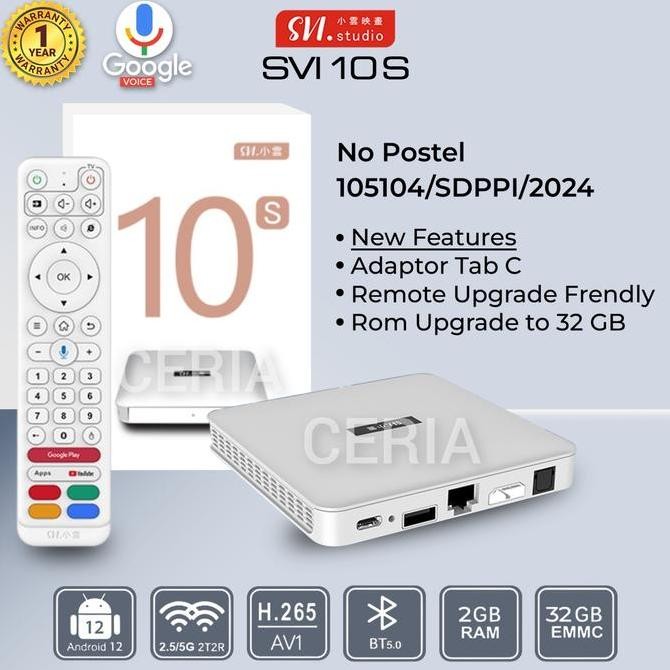 Tv Box Terbaru Svi Cloud 10s Android 12 Ram 2GB Rom 32Gb Original