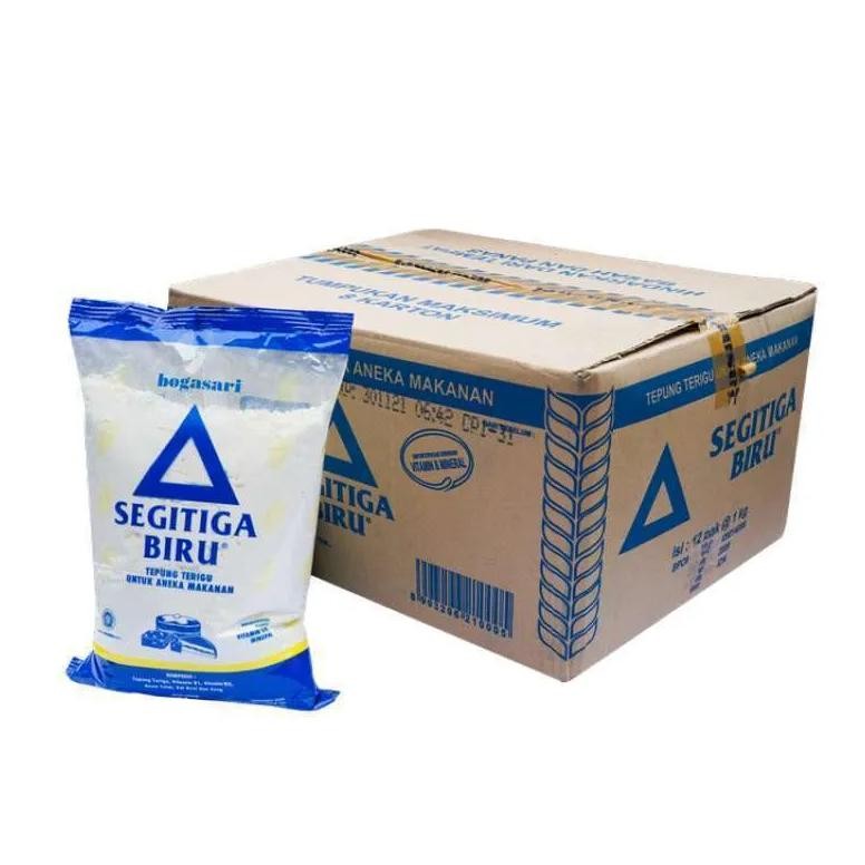 

READY STOCK Segitiga Biru Tepung Terigu Serbaguna Bogasari 1kg (isi 12) - DUS