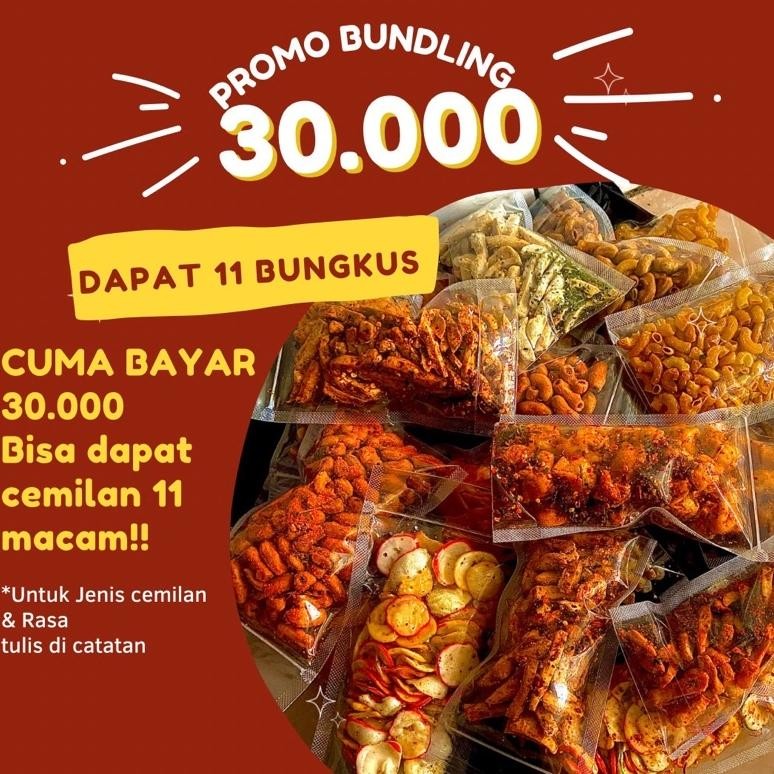 

READY STOK 11 Bungkus Cemilan Bebas Pilih Hanya 30.000 Uk50gram (Pilih Variasi Cemilan Di Deskripsi) Siap kirim