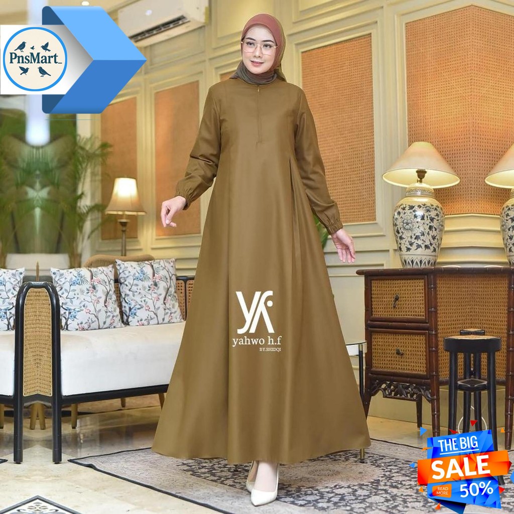 GAMIS PNS/KHAKI/PEMDA/PDH/SERAGAM PNS WANITA/GAMIS PDH/GAMIS PNS KHAKI/READY S,M,L,XL,XXL,XXXL,JUMBO
