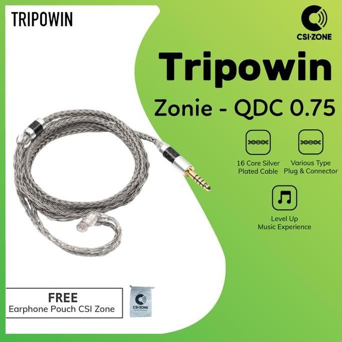 Tripowin Zonie 16 Core Upgraded Silver Plated Cable - QDC 2 Pin 0.75