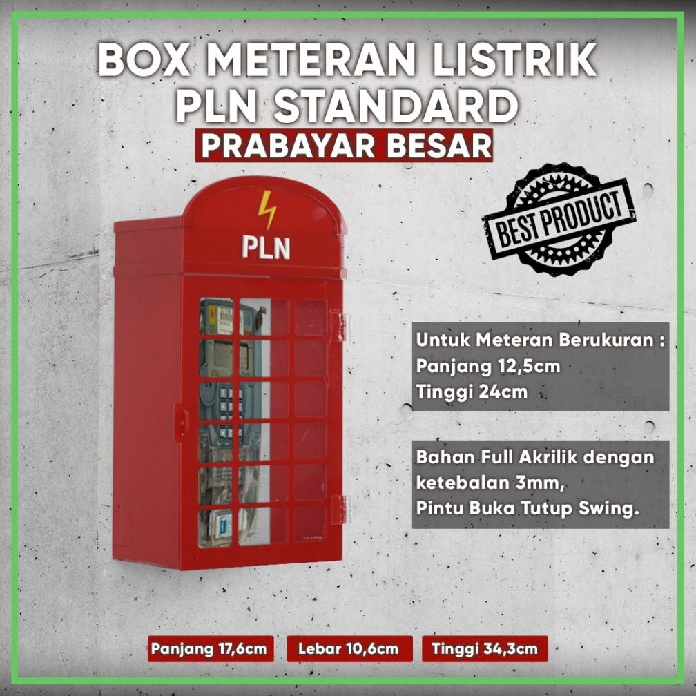 NEW Box Meteran Listrik PLN Token Prabayar Besar Bahan Acrylic