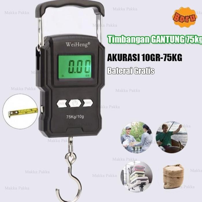 JUAL TIMBANGAN GANTUNG 75KG / TIMBANGAN DIGITAL PORTABLE 75KG / TIMBANGAN KOPER DIGITAL PORTABLE 75K