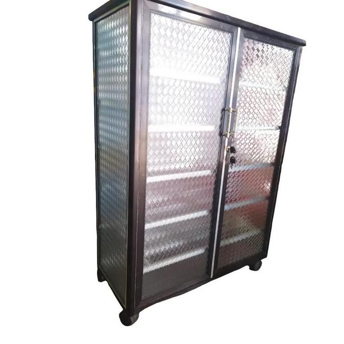 Rak Sepatu Sandal 5 Susun Alumunium Kaca