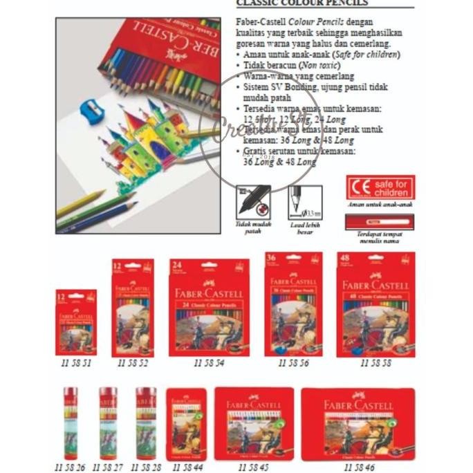 

Eksclusiv !!! Faber Castell Faber-Castell Pensil Warna Classic Color 12 Warna Pendek Color Pencil
