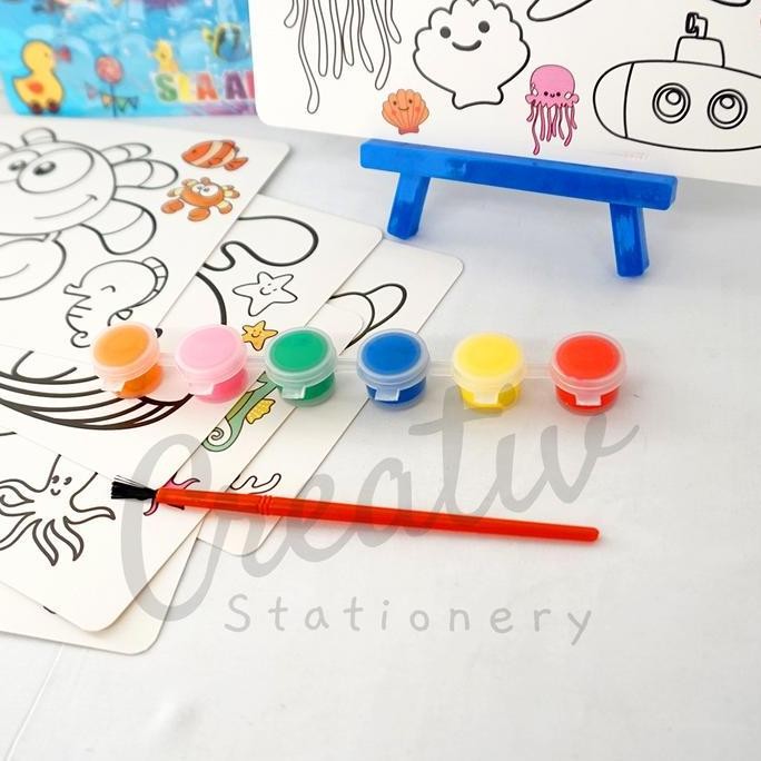 

Spot Barang !!! Diy Paket Lukis Lengkap Cat Air Watercolor Drawing Colouring Book Set