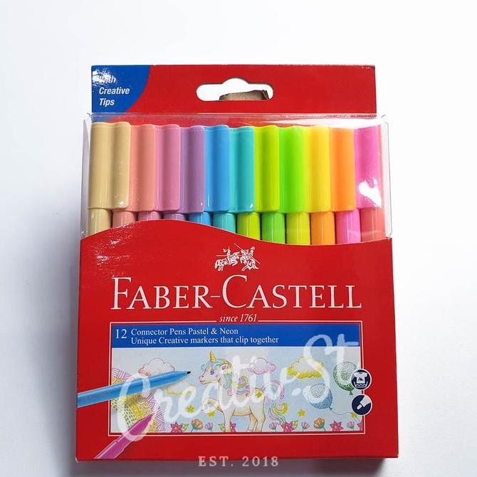 

Spot Barang !!! Faber Castell Faber-Castell Connector Pen 12 Pastel Color Spidol Warna Pulpen Warna