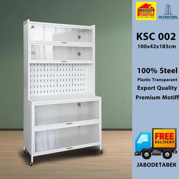 Lemari Piring Besi - Rak Piring Besi - Furniture Besi - Kitchen Set Besi - Ksc002 - Olymsteel