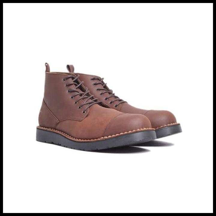 Terlaris Sepatu Boots Kulit Otiv Gama Dark Brown Good Quality