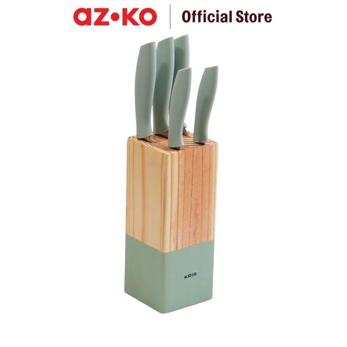 

Terlaris Azko Kris Set 6 Pcs Pisau Dapur Dengan Block Penyimpanan - Turquoise
