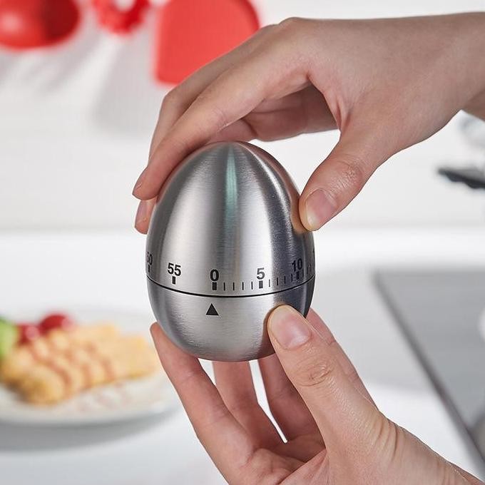 

Terlaris Mechanical Egg Kitchen Timer Pengingat Alarm Masak Hitung Mundur Tanpa Baterai Bahan Stainless Steel