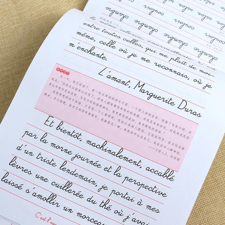 Learning  French /Chinese Books Calligraphy Copybook Standard French Handwriting Copybook Practice W
