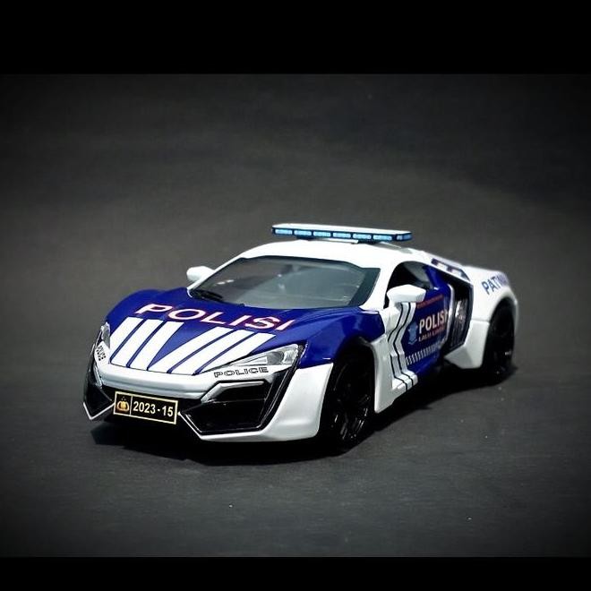Diecast Mobil Lykan Hypersport Custom Polisi Patwal 1/32