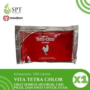 Terlaris MEDION VITA TETRA CHLOR SERBUK 100 g OBAT AYAM Terbaru