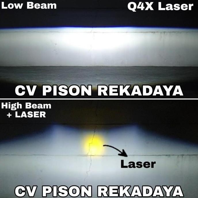 . Foglamp Projector BILED VINYX Q4 Double Laser Q8X LED Q4X Lampu Kabut Mobil 75 watt Q4 Laser 3 inc