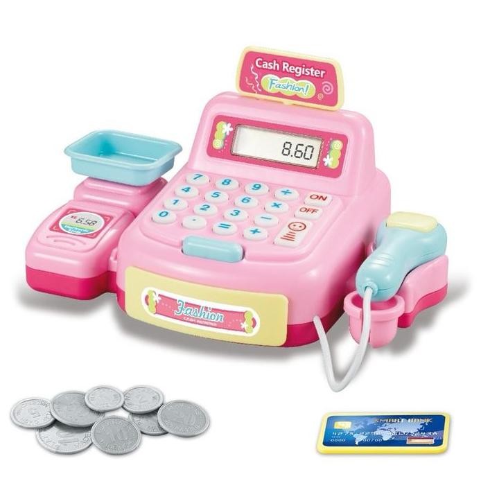 

new !!! Mesin kasir belanja kalkulator berhitung Cash Register Calculator Cashier Machine / mainan edukasi anak Plastik Toys murah